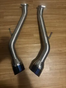 Plm-v37-tkp-blue Plm Mfg Axle-back Exhaust Muffler Kit With Burnt Blue Tips For Infiniti Q50 2014