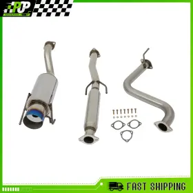 Pop106sp26017dt Pop-speedyparts Ss Exhaust System 4.5 Inch Burnt Tip Muffler For 93-97 Honda Del Sol Eg1/eg2