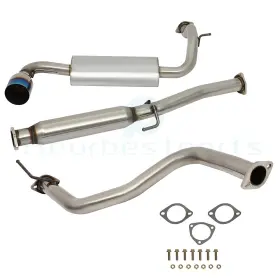 Pop106sp28418dt Pop-speedyparts 4.5 Inch Tip Muffler Stainless Catback For 88-91 Honda Civic 3-door Hatchback D16 Si