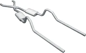Mb1690 Pypes Performance Exhaust 1966-74 Mopar B-body 2-1/2 Inch Crossmember Back System With Street Pro Mufflers
