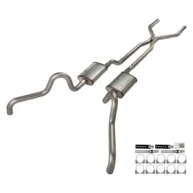 Sff40 Pypes Performance Exhaust For Ford Fairlane 66-70 System 409 Ss H-pipe Crossmember-back