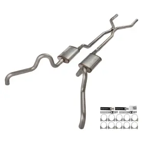 Sff40r Pypes Performance Exhaust For Ford Fairlane 66-70 System 409 Ss H-pipe Crossmember-back