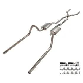 Sff41s Pypes Performance Exhaust For Ford Fairlane 66-70 System 409 Ss H-pipe Crossmember-back