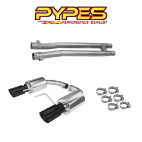 Sfm82msb Pypes Performance Exhaust 2015-2017 Mustang 5.0 Gt H-pipe And Axle Back System With Black Tips