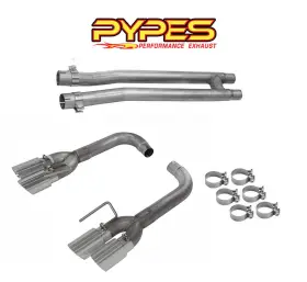 Sfm88ms Pypes Performance Exhaust 2018-2023 Mustang 5.0 Gt H-pipe And Quad Tip Axle Back System Kit
