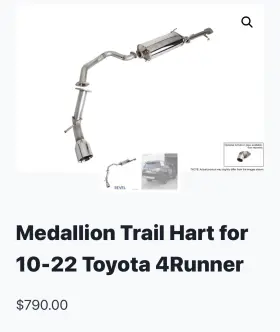 Rvlt76002r Revel 2010-2024 4runner Medallion Trail Hart Exhaust