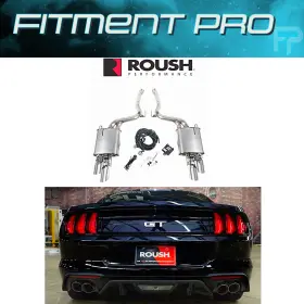 422293 Roush Quad Tip Axle Back Active Exhaust System For 2018-2023 Ford Mustang