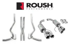 422093 Roush Performance 2018-2024 Mustang Coupe Gt 5.0l Cat Back Exhaust System With X Pipe