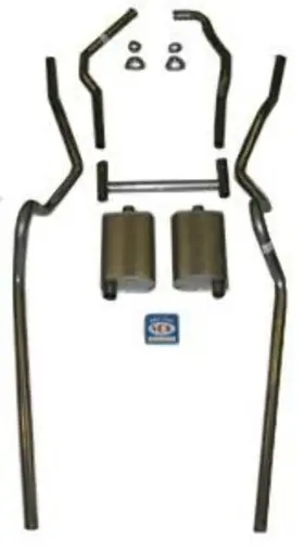 63040 Shafers Classic Reproductions Fits 1955-1957 Chevrolet Bel Air 2 Inch Dual Exhaust System Small Block
