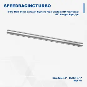 Spmty-0026 Speedracingturbo 1pc 4 Inch Od Mild Steel Exhaust System Pipe Custom Diy Universal 47 Length