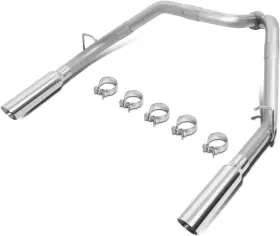 Spt-cat1173 Speedracingturbo For 09-13 Sierra Silverado 6.2l 3.5 Inch Muffler Tip Axle Cat Back Exhaust System