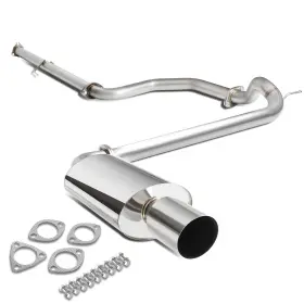 Spt-cat1235 Speedracingturbo Stainless 4 Inch Round Muffler Tip Catback Exhaust System For 89-91 Civic Ed Sed