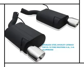 Spt-cat1377 Speedracingturbo Axle Back Exhaust System For 05-10 Ford Mustang 4.6/5.4l 4 Inch Od Round Muffler Tip