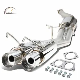 Spt-cbk-ns13-d Speedracingturbo Dual Tip Muffler Catback System Removable Silencer For 89-94 Nissan 240sx 3.5 Inch