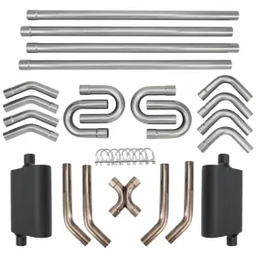 9108477 Speedway Motors Universal 2.5 Inch Custom Exhaust Tubing Mandrel Bend Pipe Straight And U-bend Kit