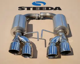 555-3612 Steeda 15-23 Mustang Gt S550 5.0 - Axle Back Exhaust Mufflers With Quad Tips