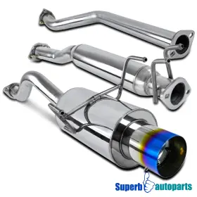 Superbautoparts 841808105142 Fits 2002-2006 Acura Rsx Type-s 2.0l Dc5 4 Inch Burnt Tip Catback System