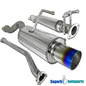 Superbautoparts 841808105159 Fits 2002-2006 Acura Rsx Base 2.0l Dc5 4 Inch Burnt Tip Catback System