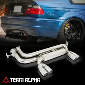 Tma-3m64eumebc Team-alpha Fits 1999-2006 Bmw E46 M3 2.75 Inch Tip Quad Muffler Ss Axle Back Exhaust System