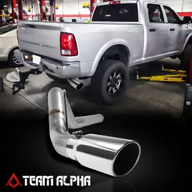 Tma-400rdebc Team-alpha Fits 2007-2009 Ram 2500/ 3500 6.7t 5 Inch Rolled Tip Muffler Filter Back Exhaust