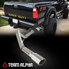 Tma-500052febc Team-alpha Fits 2011-2014 F350/f450 Sd 6.7 Crew/ext Cab 5 Inch Rolled Tip Ss Filter Back Exhaust