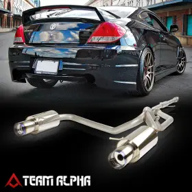 Team-alpha Tma-cbeht02v6bt Fits 2003-2006 Tiburon 2.7l V6 Gk 4 Inch Burnt Tip Dual Muffler Sscatback Exhaust