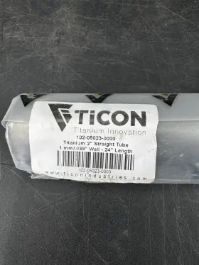 102-05023-0000 Ticon Industries 2in Diameter X 24.0in Length 1mm/.039in Wall Thickness Titanium Tube