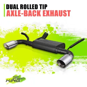 Tsk-cbeur008 Top Street King 4 Inch Od Double Wall Muffler Tip Axle Back Exhaust For Jeep Wrangler/jk 3.6l 12-18