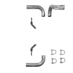 Dfm25jl1825nmfnt00dual Truck Exhaust Kits Direct Fit Jeep Wrangler 18-25 2.5 Inch Dual Kit No Muffler
