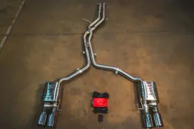 Aud.b8.s4.vses.br.rc Valvetronic Designs B8 B8.5 Exhaust With 3.5 Inch Brushed Tips Fits 2010-2016 Audi S4 S5