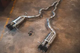 Valvetronic Designs Bmw.f10.m5.vses.br.rc Sport Stainless Catback With Carbon Fiber Bmw F10 M5 / F06 M6