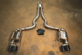 Frd.s550.gt.vses.br.qt.blk Valvetronic Designs Sport Exhaust With Black Quad Tips Fits 2015-2023 Mustang Gt