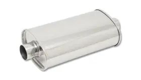 Vibrant 690092100483 Streetpower Oval Muffler - 2.5 Inch Inlet 15 Length Stainless Steel