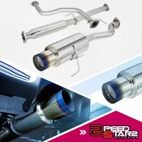 56498 Zpeedstarz For Civic Ej/eg Dx/cx Stainless Catback Exhaust Muffler 4.5 Inch Burnt Tip Silencer