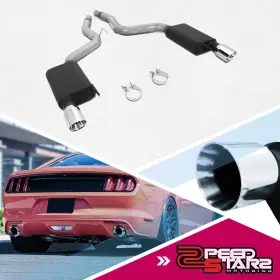 Zpd-cbeur007 Zpeedstarz 4 Inch Od Dual Aluminized Steel Tip Axleback Exhaust For 15-17 Ford Mustang Gt 5.0l