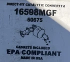 Lowest Price Guaranteed ! Magnaflow Catalytic Converter 50675 -(16598MGF) New. Price: $399.95.