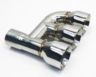 Exhaust Tip Offset 2.50 Inlet 3.50 Triple 9.00 Long Stainless Steel Wesdon New. Price: $119.99.