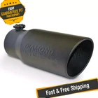 Diamond Eye 4512BRA-DEBK Black Round Clamp-on Exhaust Tip 4" IN/5" Out New. Price: $113.90.