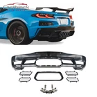 For Corvette C8 Z06 2020+ Black Add-on Rear Bumper Diffuser With Pipe New. Price: $675.00.