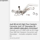 Ecs Tuning Audi B8.5 A4/A5 High Flow Cat Used. Price: $299.00.