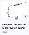 2010-2024 4RUNNER Revel Medallion Trail Hart Exhaust Used. Price: $590.59.