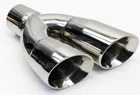 Exhaust Tip 2.50" Inlet 3.00" Outlet 9.50" Long Dual Double Wall Slant Polished New. Price: $69.99.
