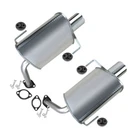 Stainless Steel Pair Of Exhaust Mufflers W/ Hangers + Bolts Fits: 08-14 Tribeca New. Price: $279.81.