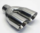 Exhaust Tip 3.00" Inlet Dual 4.00 12.00 Long Round Double Wall Stainless Wesd New. Price: $94.99.