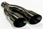 Exhaust Tip 3.00 Inlet 4.00 Outlet 16.00 Long Dual Slant Angle Black Chrome New. Price: $119.99.