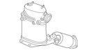 Genuine Volkswagen Catalytic Converter 561-253-053-A New. Price: $2831.83.