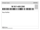 Genuine Bmw Rear Muffler 18-10-1-405-290 New. Price: $689.68.